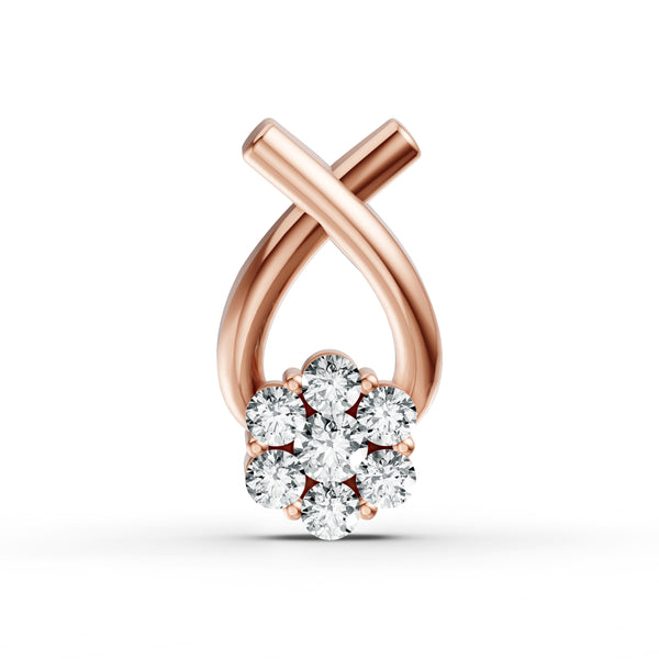 Floral Cluster Drop Diamond Pendant