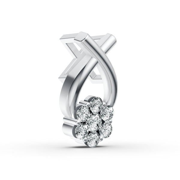 Floral Cluster Drop Diamond Pendant