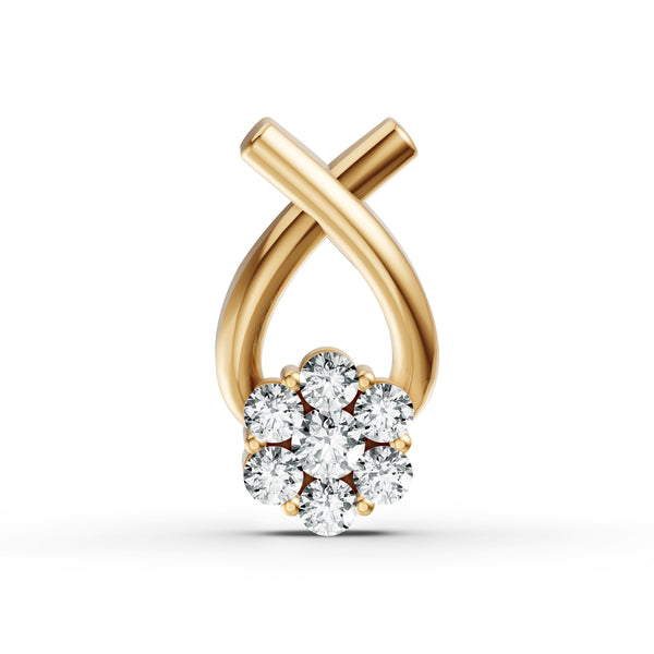 Floral Cluster Drop Diamond Pendant