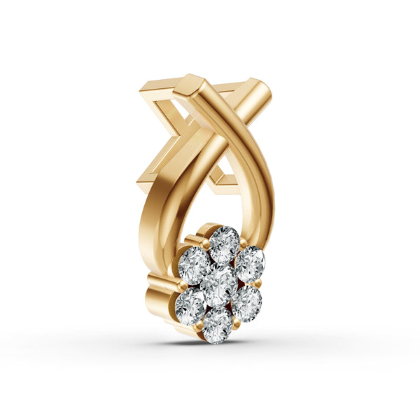 Floral Cluster Drop Diamond Pendant