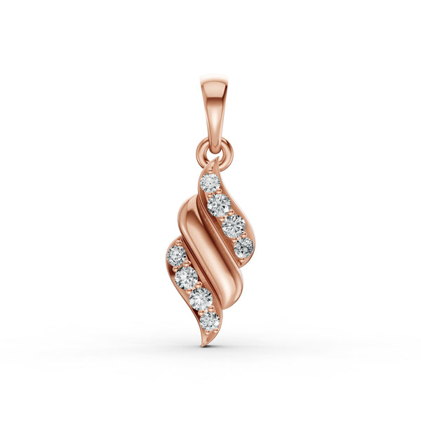 Elegant Wave Diamond Pendant