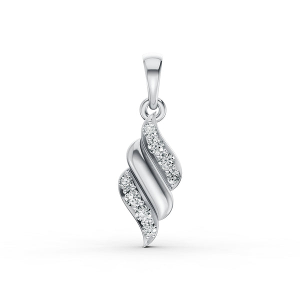 Elegant Wave Diamond Pendant