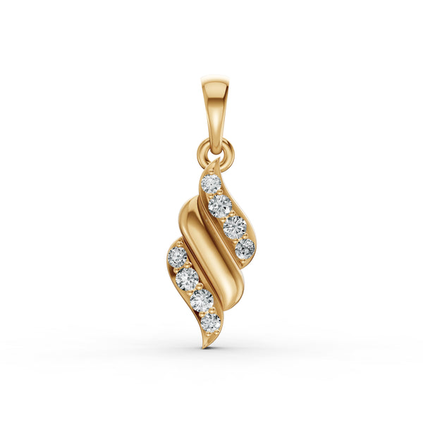 Elegant Wave Diamond Pendant