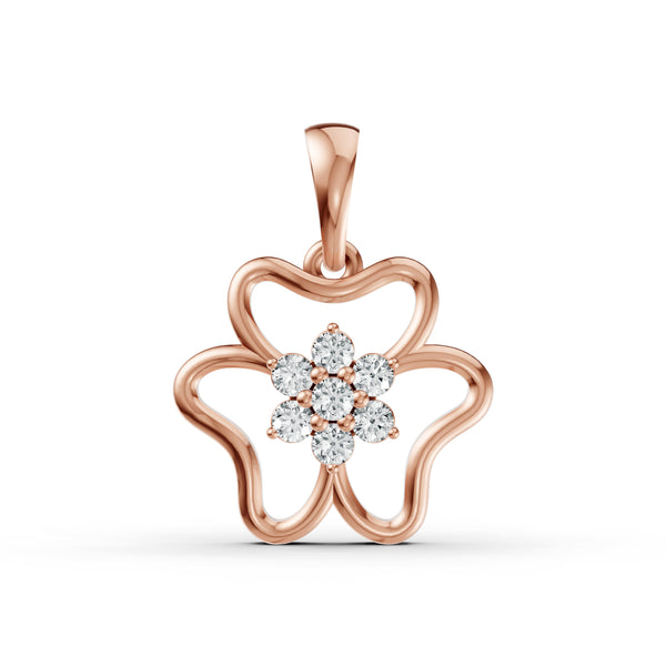 Diamond Flower Pendant