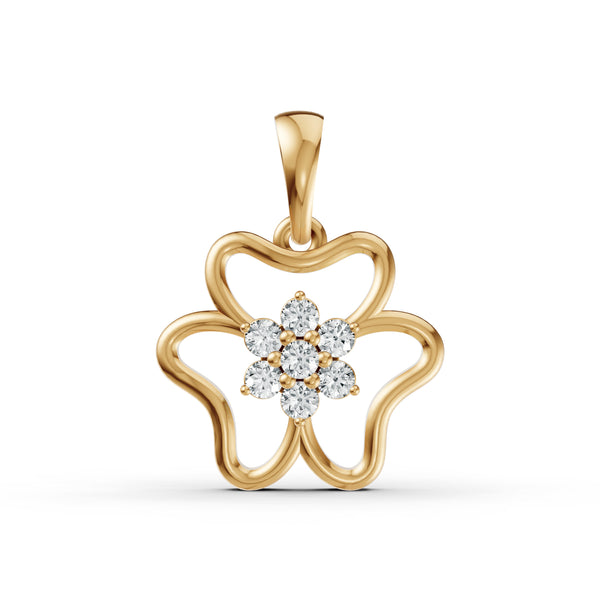 Diamond Flower Pendant