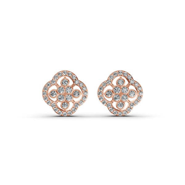 Floral Clover Diamond Earrings