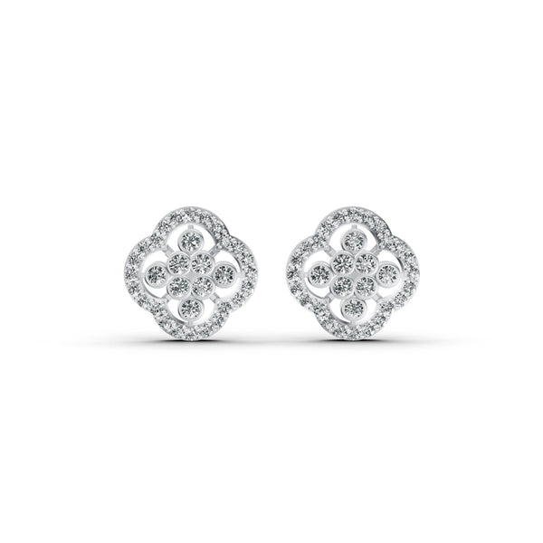Floral Clover Diamond Earrings