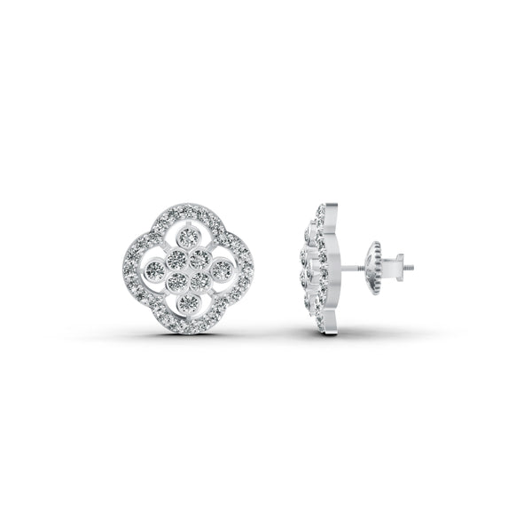 Floral Clover Diamond Earrings