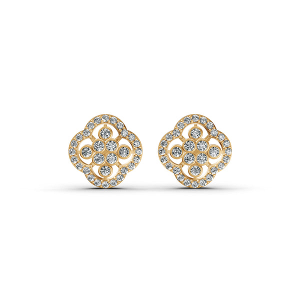 Floral Clover Diamond Earrings