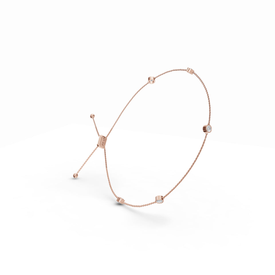 5-Stone Station Tennis Diamond Bracelet