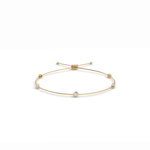 5-Stone Station Tennis Diamond Bracelet