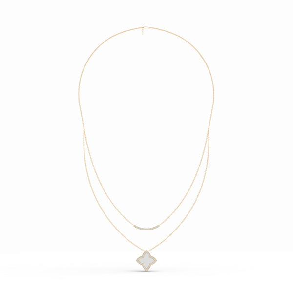 Layered Clover Leaf Diamond Chain