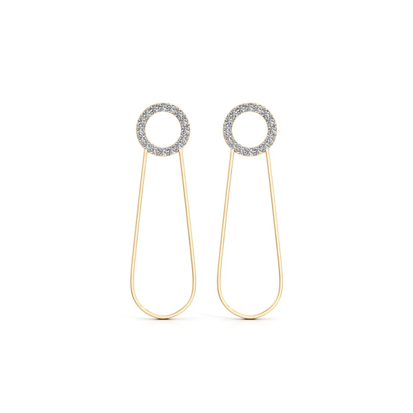 Radiant Pin Diamond Earrings