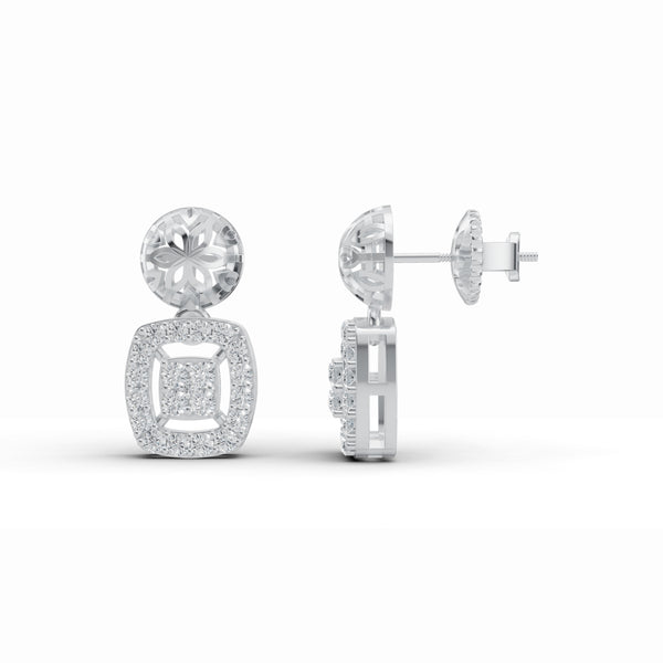 Geometric Diamond Drop Earrings