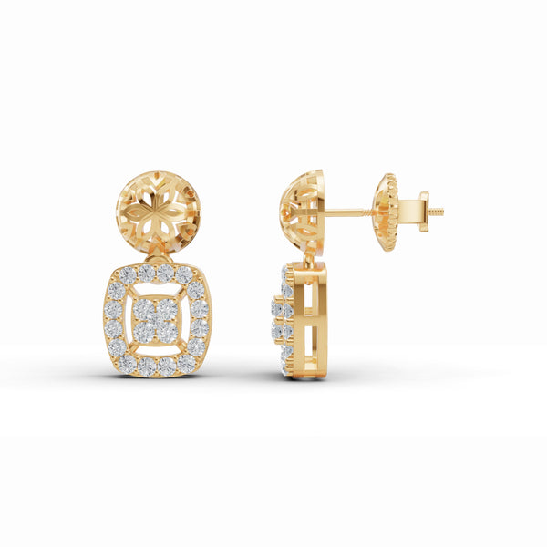 Geometric Diamond Drop Earrings