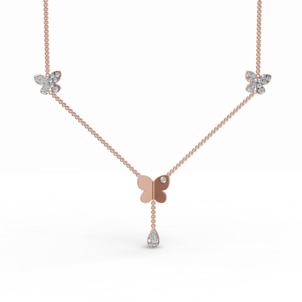Butterfly Trio Diamond Chain