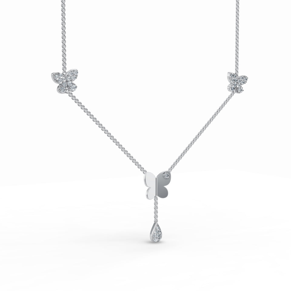 Butterfly Trio Diamond Chain