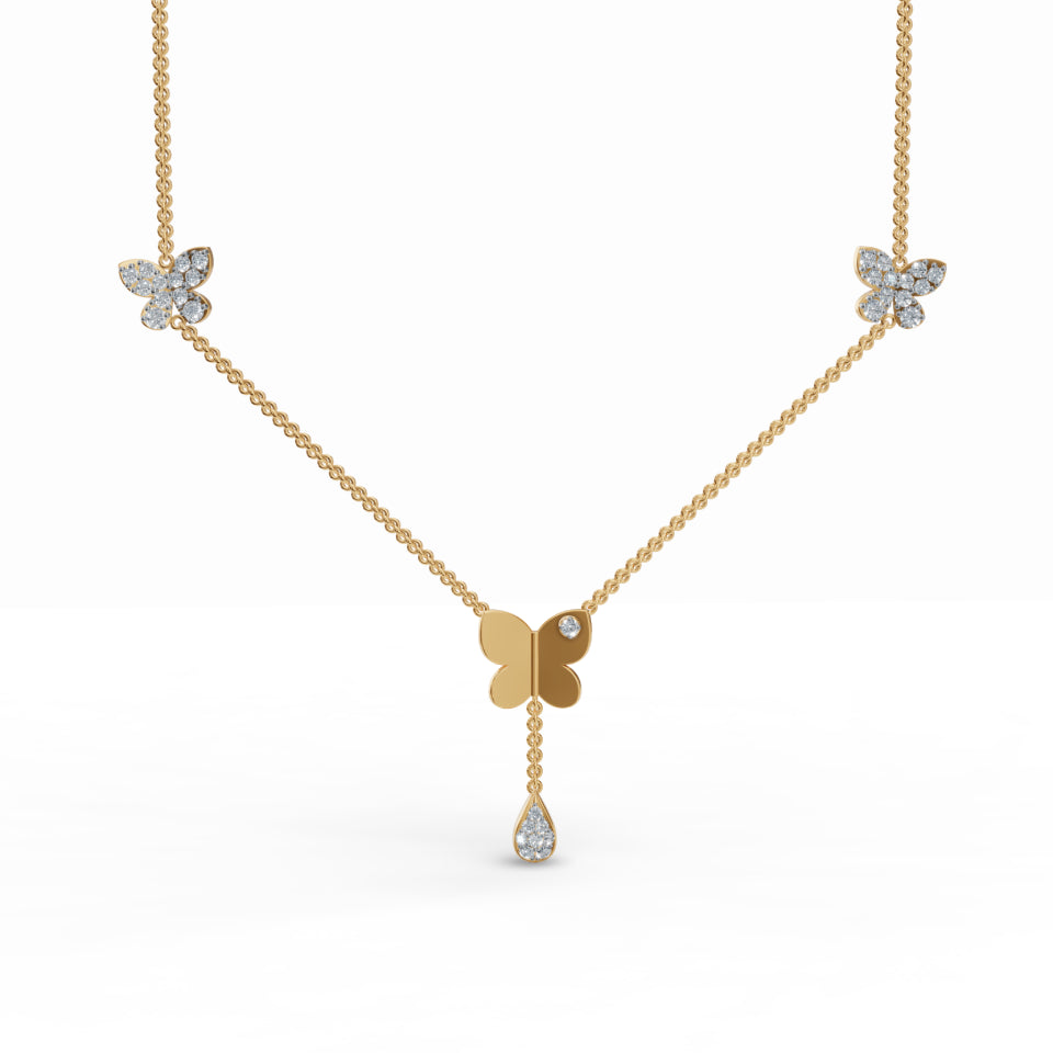 Butterfly Trio Diamond Chain