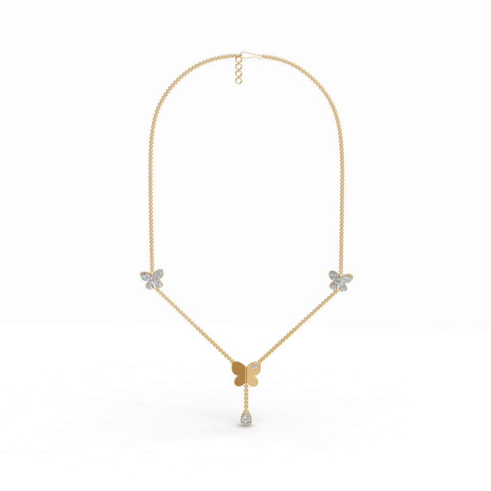 Butterfly Trio Diamond Chain