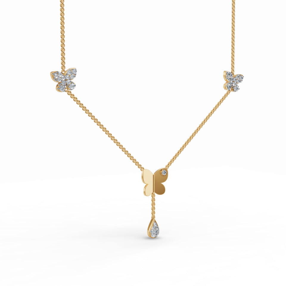 Butterfly Trio Diamond Chain