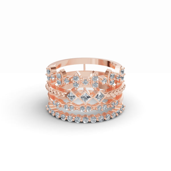 Stackable Geometric Diamond Ring