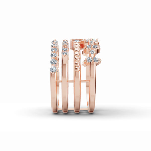 Stackable Geometric Diamond Ring