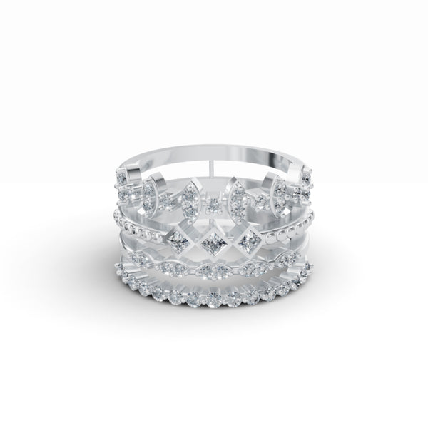 Stackable Geometric Diamond Ring