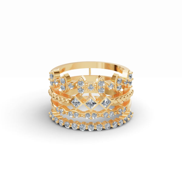 Stackable Geometric Diamond Ring