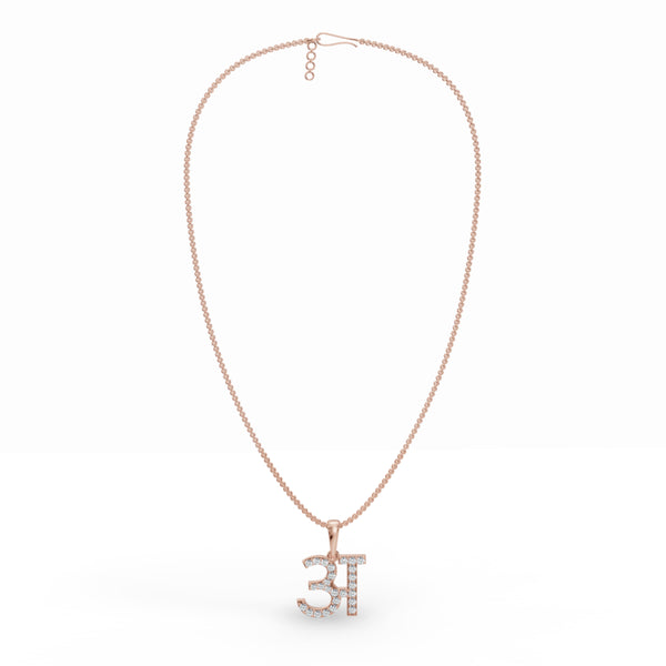 Hindi Initial Diamond Pendant