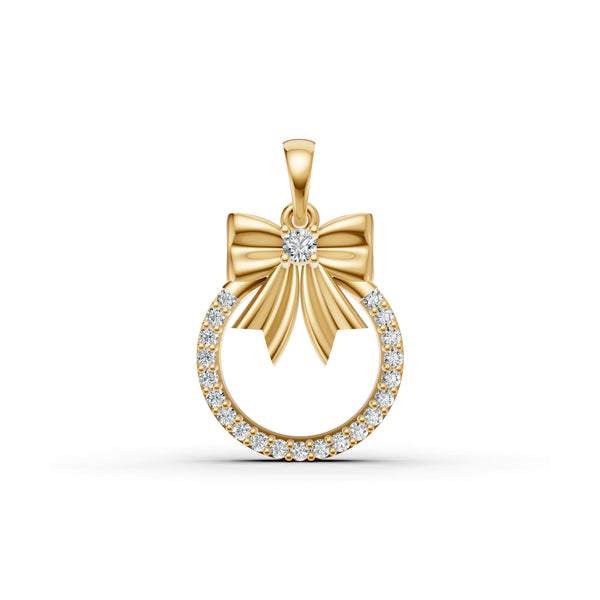Classic Bow Diamond Pendant & Earring Set