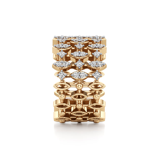 Trio Symmetric Spark Diamond Ring