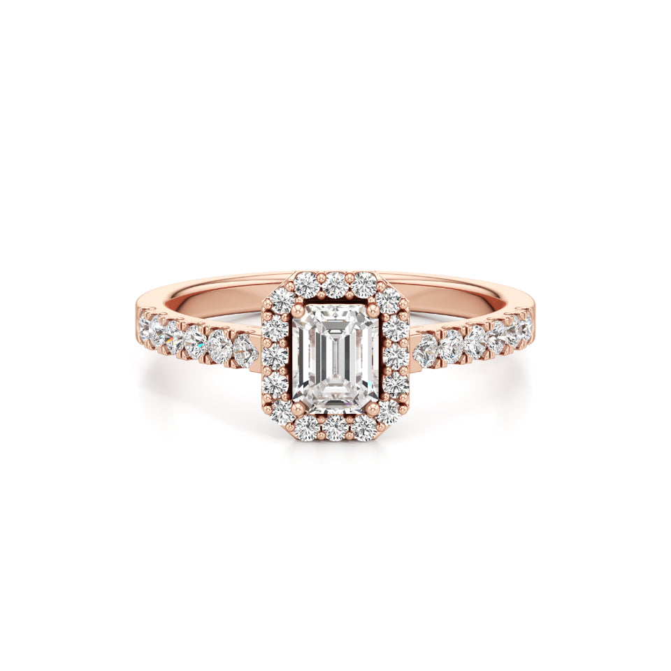 The Emerald Halo Diamond Ring