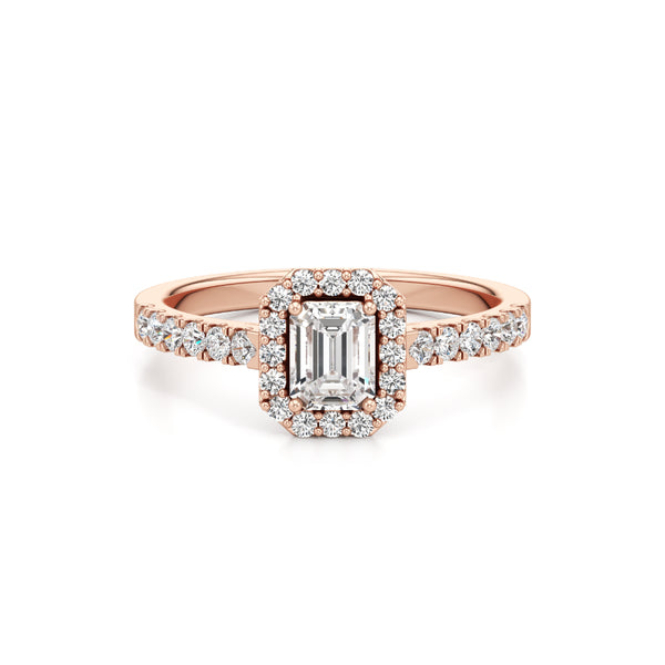 The Emerald Halo Diamond Ring