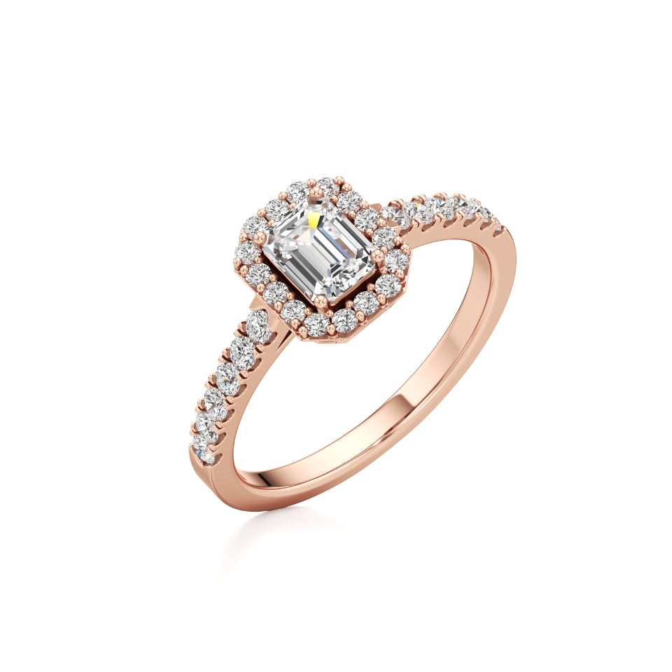 The Emerald Halo Diamond Ring