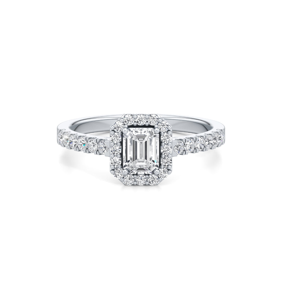 The Emerald Halo Diamond Ring