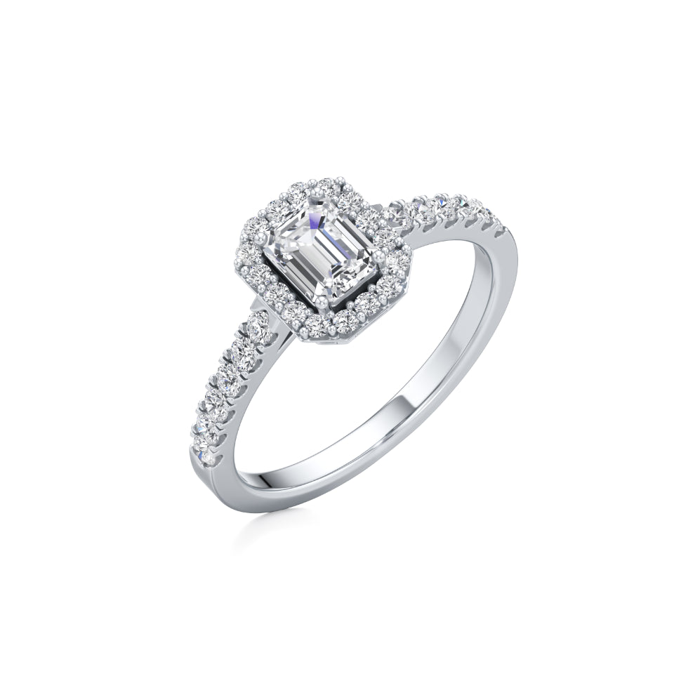 The Emerald Halo Diamond Ring
