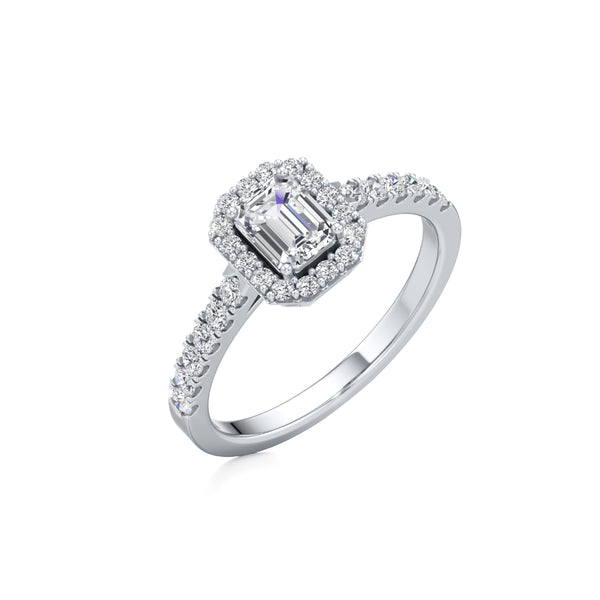 The Emerald Halo Diamond Ring