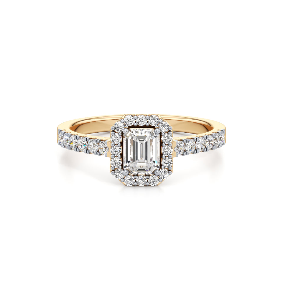 The Emerald Halo Diamond Ring