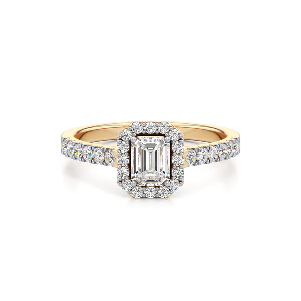 The Emerald Halo Diamond Ring