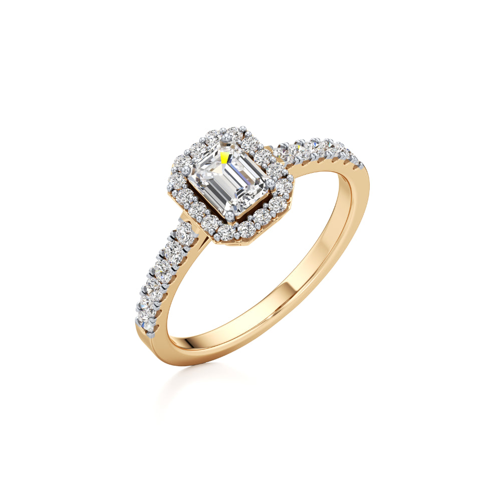 The Emerald Halo Diamond Ring