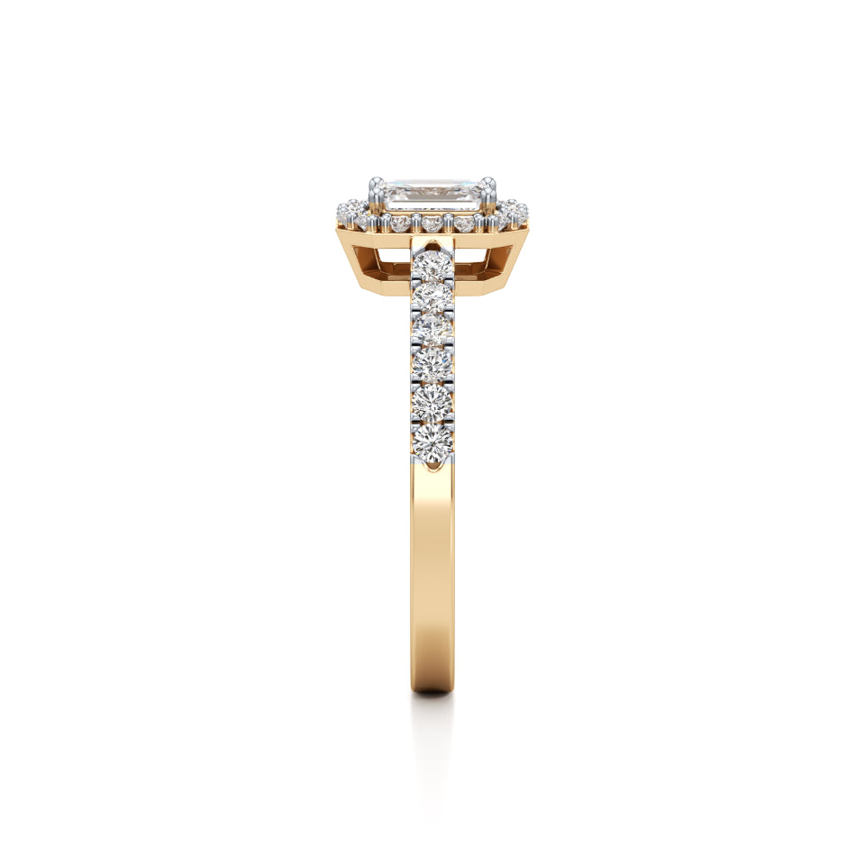 The Emerald Halo Diamond Ring