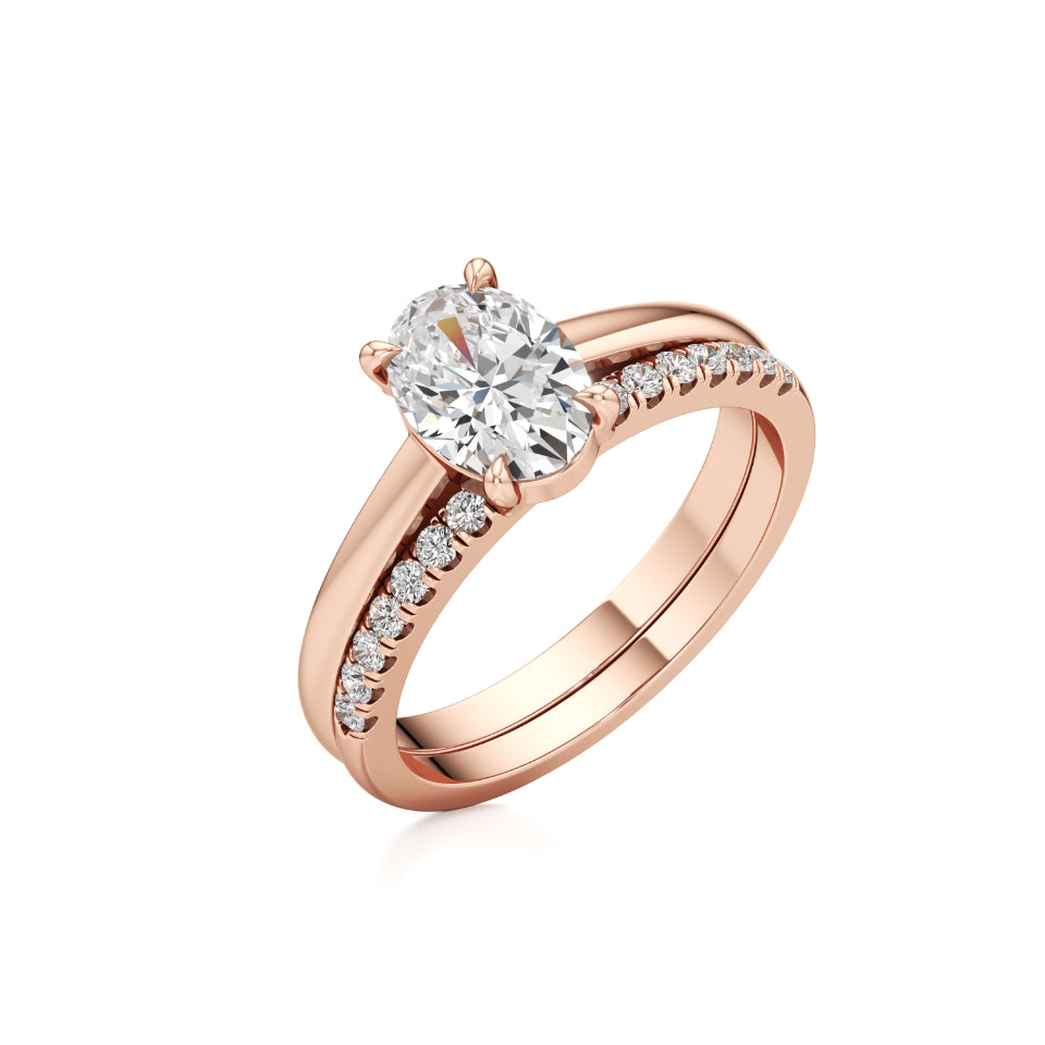 Contoured Oval Solitaire Diamond Ring