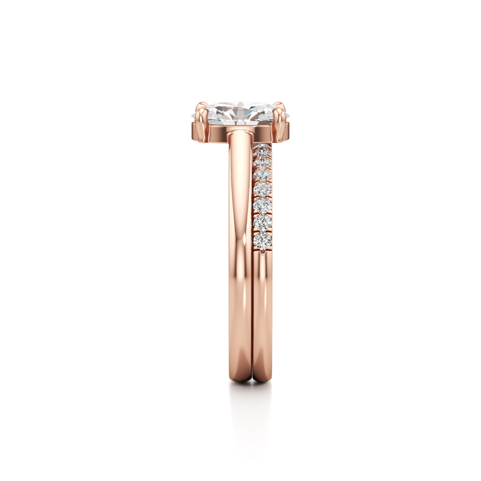 Contoured Oval Solitaire Diamond Ring