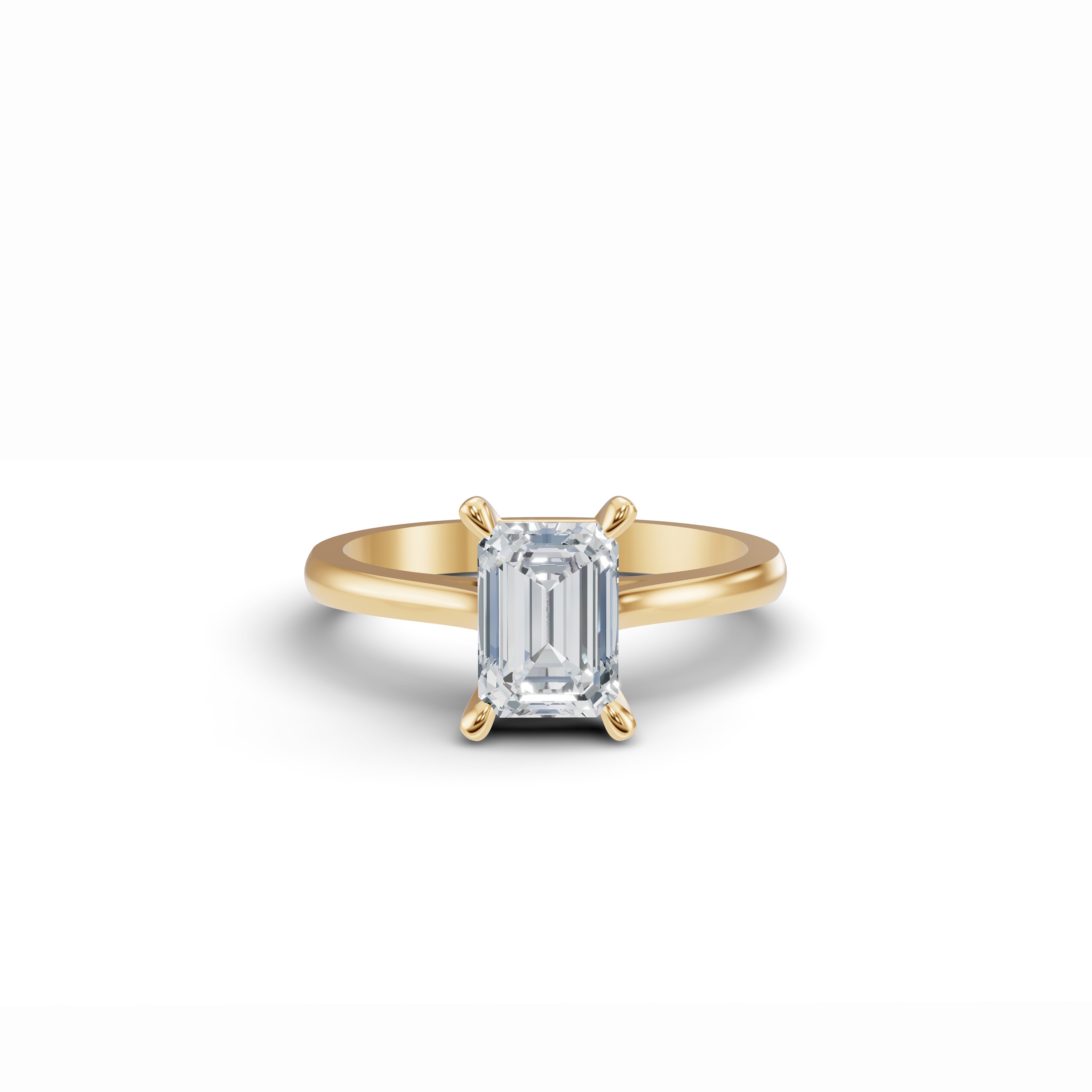 Emerald Solitaire Diamond Ring