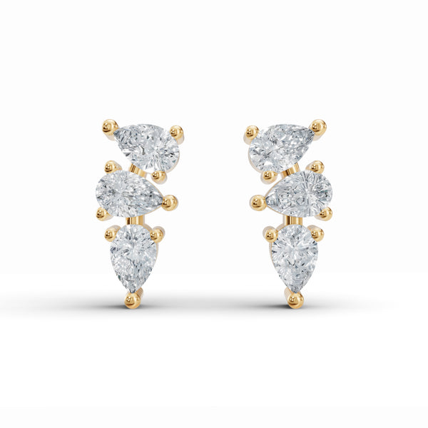 Tri-Pear Diamond Studs