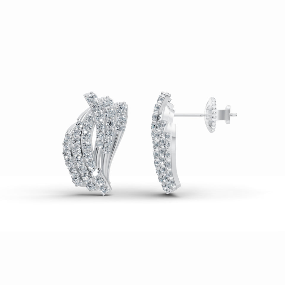 Swirl Celtic Diamond Earrings