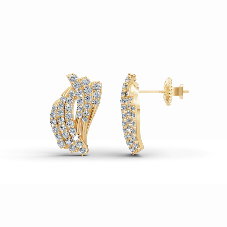 Swirl Celtic Diamond Earrings