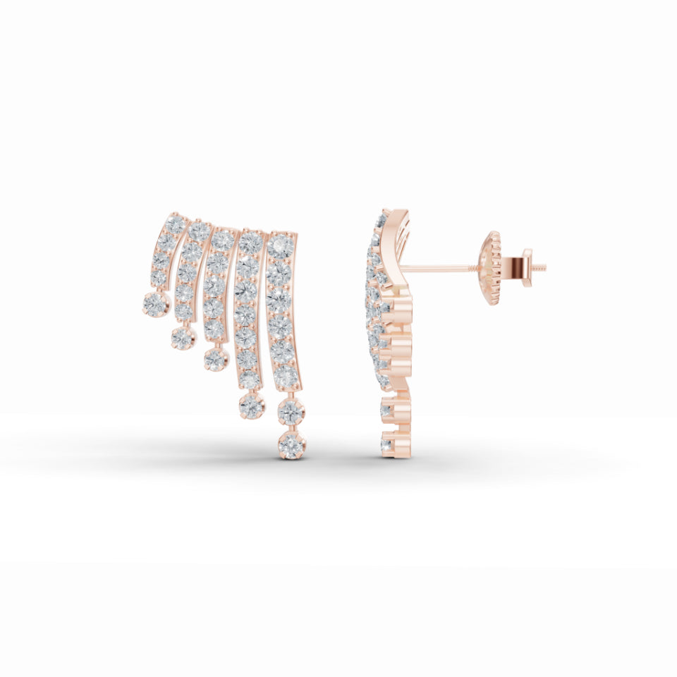 Sparky Wings Drop Diamond Earrings