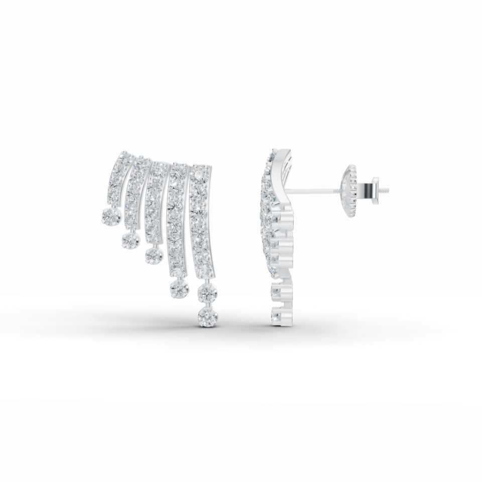 Sparky Wings Drop Diamond Earrings