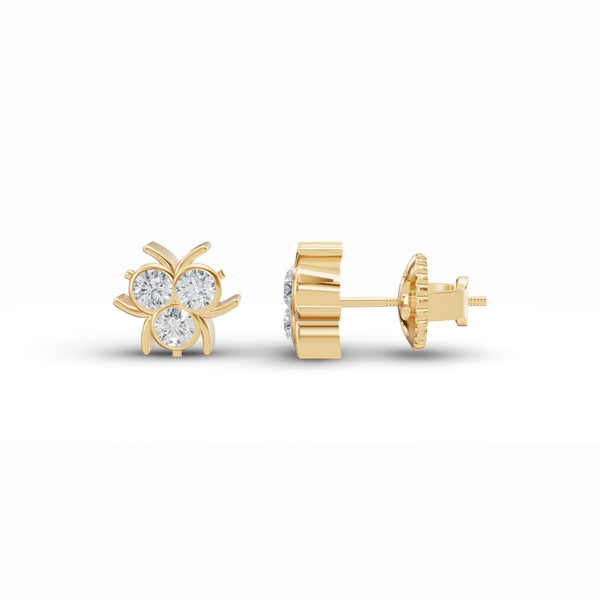 3-Stone Diamond Studs